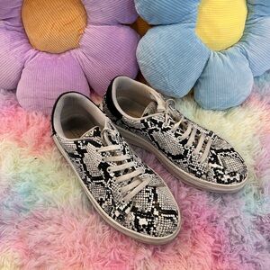Topshop Black and White Snake Print Shoes